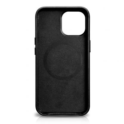 iCarer Leather Oil Wax MagSafe Case - кожен (естествена кожа) кейс с MagSafe за iPhone 13 Pro Max (черен) 6