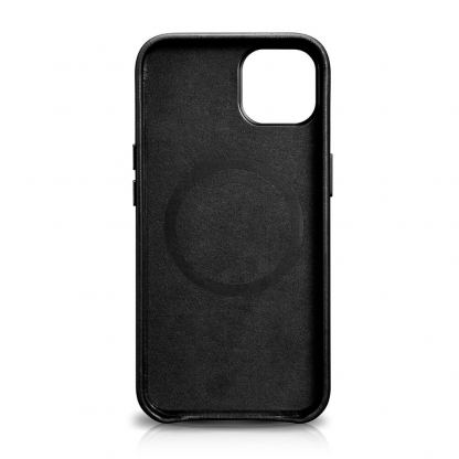 iCarer Leather Oil Wax MagSafe Case - кожен (естествена кожа) кейс с MagSafe за iPhone 13 mini (черен) 3
