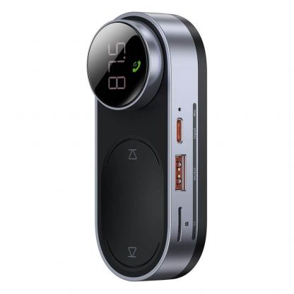 Baseus Solar Bluetooth FM Transmitter (CDMP000001) - блутут FM трансмитр със соларен панел за мобилни устройства (черен) 4