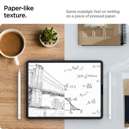 Spigen Paper Touch Screen Protector - качествено защитно покритие (подходящо за рисуване) за дисплея на iPad Pro 12.9 M1 (2021), iPad Pro 12.9 (2020), iPad Pro 12.9 (2018) (2 броя)  2