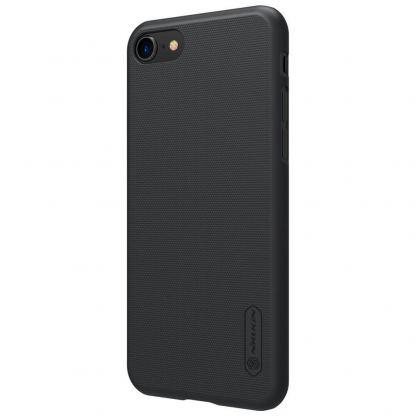 Nillkin Super Frosted Shield Kickstand Case - поликарбонатов кейс с поставка за iPhone SE (2022), iPhone SE (2020), iPhone 8, iPhone 7 (черен) 5