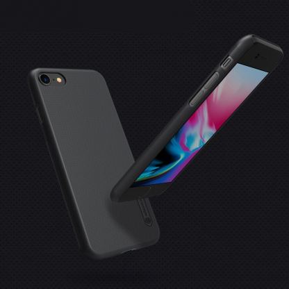 Nillkin Super Frosted Shield Kickstand Case - поликарбонатов кейс с поставка за iPhone SE (2022), iPhone SE (2020), iPhone 8, iPhone 7 (черен) 12