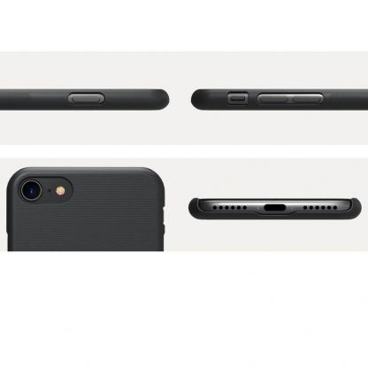 Nillkin Super Frosted Shield Kickstand Case - поликарбонатов кейс с поставка за iPhone SE (2022), iPhone SE (2020), iPhone 8, iPhone 7 (черен) 14