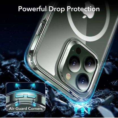 ESR Classic Hybrid MagSafe Case - хибриден кейс с висока степен на защита с MagSafe за iPhone 13 Pro Max (прозрачен)  5