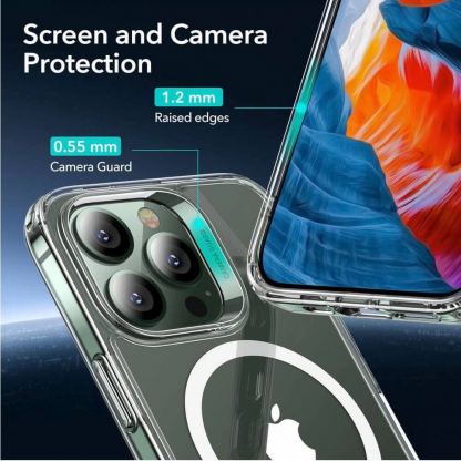 ESR Classic Hybrid MagSafe Case - хибриден кейс с висока степен на защита с MagSafe за iPhone 13 Pro Max (прозрачен)  6