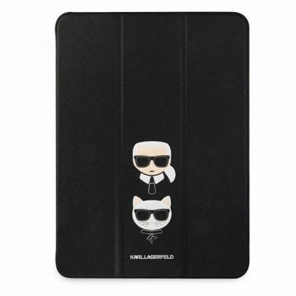 Karl Lagerfeld Book Cover Case - дизайнерски кожен калъф с поставка за iPad Pro 12.9 M1 (2021) (черен)