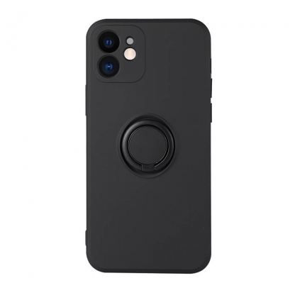 Vennus Silicone Ring Case - силиконов (TPU) калъф с пръстен против изпускане за Xiaomi Mi 11 (черен) 2