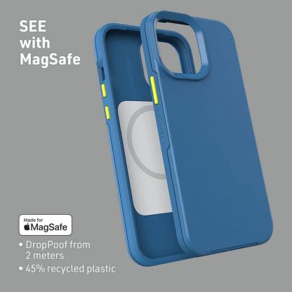 Lifeproof See Case with MagSafe - хибриден удароустойчив кейс с вграден магнитен конектор (MagSafe) за iPhone 13 Pro Max, iPhone 12 Pro Max (син) 3