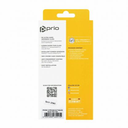 Prio 3D Glass Full Screen Curved Tempered Glass - калено стъклено защитно покритие за дисплея на iPhone 13 Pro Max (черен-прозрачен) (bulk) 5