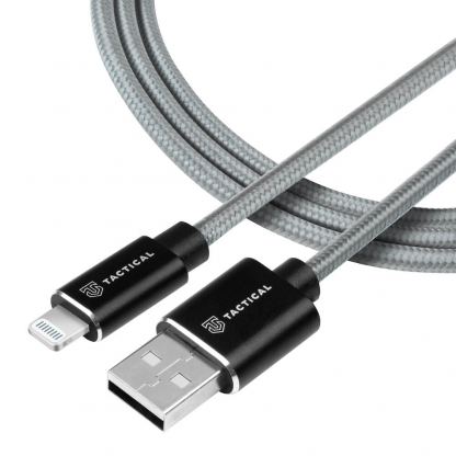 Tactical Fast Rope Kevlar USB Lightning MFi Cable - здрав кевларен кабел с въжена оплекта за Apple устройства с Lightning порт (100 см) (сив)