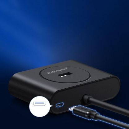 Ugreen USB-A 3.0 Hub 4-port - 4-портов USB 3.0 хъб за компютри и лаптопи с USB-A (50 см) (черен) 5