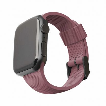 Urban Armor Gear U Dot Silicone Strap - изключително здрава силиконова каишка за Apple Watch 42мм, 44мм, 45мм (розов)
