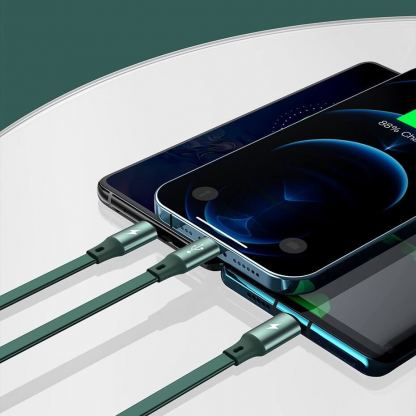 Baseus Bright Mirror 3-in-1 Retractable USB Cable 3.5A (CAMLT-MJ05) - универсален USB кабел с Lightning, microUSB и USB-C конектори (120 см) (лилав) 14