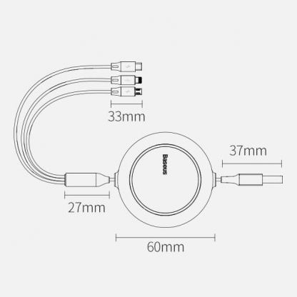 Baseus Bright Mirror 3-in-1 Retractable USB Cable 3.5A (CAMLT-MJ05) - универсален USB кабел с Lightning, microUSB и USB-C конектори (120 см) (лилав) 16