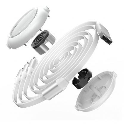 Baseus Bright Mirror 3-in-1 Retractable USB Cable 3.5A (CAMLT-MJ02) - универсален USB кабел с Lightning, microUSB и USB-C конектори (120 см) (бял) 7