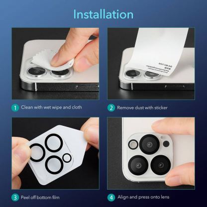 ESR Camera Lens Protector - предпазно стъклено защитно покритие за камерата на iPhone 13 Pro, iPhone 13 Pro Max (прозрачен) 9