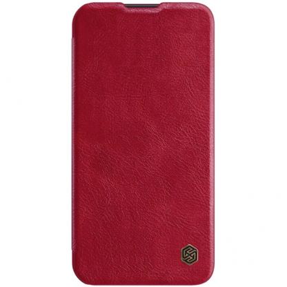 Nillkin Qin Book Pro Leather Flip Case - кожен калъф, тип портфейл за iPhone 13 (червен) 2