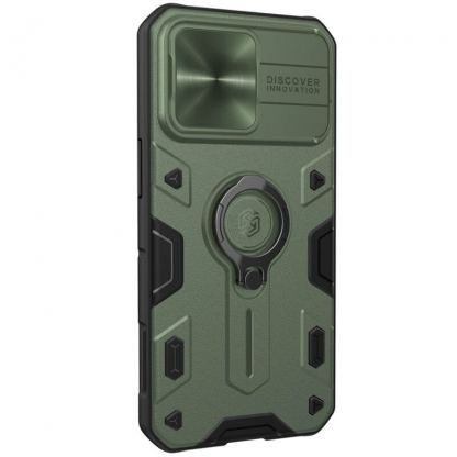 Nillkin CamShield Armor Hard Case - хибриден удароустойчив кейс с пръстен против изпускане за iPhone 13 Pro (зелен) 3