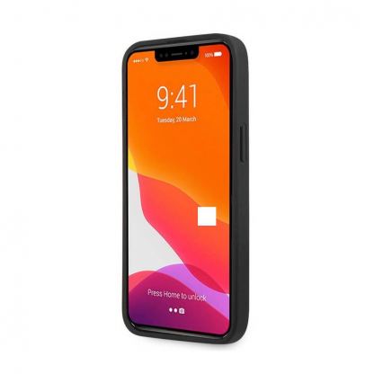 Karl Lagerfeld Saffiano Karl Head Leather Case - дизайнерски кожен кейс за iPhone 13 Pro (черен)  4