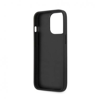 Karl Lagerfeld Saffiano Karl Head Leather Case - дизайнерски кожен кейс за iPhone 13 Pro (черен)  5