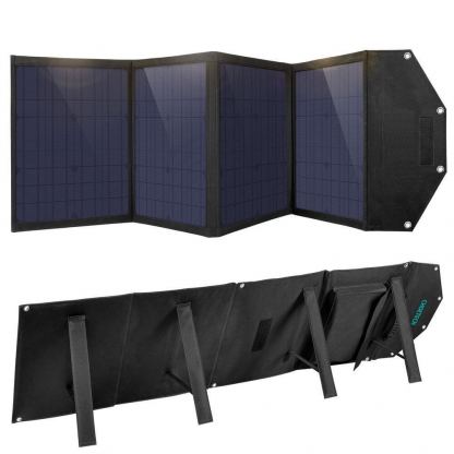 Choetech Foldable Photovoltaic Solar Panel Quick Charge PD 100W - сгъваем соларен панел зареждащ директно вашето устройство от слънцето с DC порт, двва 2xUSB-A и USB-C портове (сив) 10