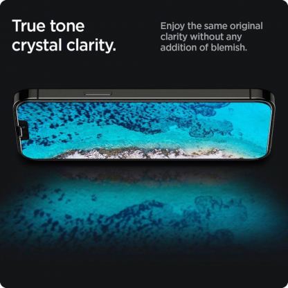 Spigen Glass.Tr Slim Privacy Tempered Glass - калено стъклено защитно покритие с определен ъгъл на виждане за дисплея за iPhone 13 mini 4