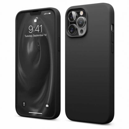 Elago Soft Silicone Case - силиконов (TPU) калъф за iPhone 13 Pro Max (черен)