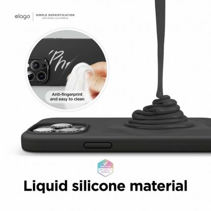 Elago Soft Silicone Case - силиконов (TPU) калъф за iPhone 13 Pro Max (черен) 3