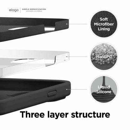 Elago Soft Silicone Case - силиконов (TPU) калъф за iPhone 13 Pro Max (черен) 4