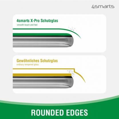 4smarts Second Glass X-Pro Full Cover Glass - калено стъклено защитно покритие за дисплея на iPhone 13, iPhone 13 Pro (черен-прозрачен) 3
