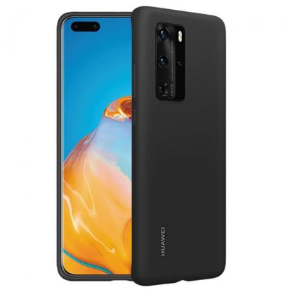 Huawei Silicone Cover Case - оригинален силиконов (TPU) калъф за Huawei P40 (черен) 5
