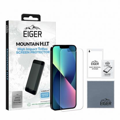 Eiger H.I.T. Screen Protector - качествено защитно покритие за дисплея на iPhone 13, iPhone 13 Pro (един брой)