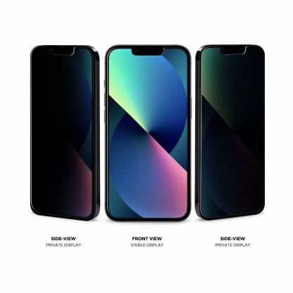 Eiger Mountain Glass Black Anti-Spy Privacy Filter Tempered Glass - калено стъклено защитно покритие с определен ъгъл на виждане за дисплея на iPhone 13 mini 4