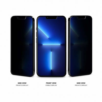 Eiger Mountain Glass Black Anti-Spy Privacy Filter Tempered Glass - калено стъклено защитно покритие с определен ъгъл на виждане за дисплея на iPhone 13, iPhone 13 Pro 4