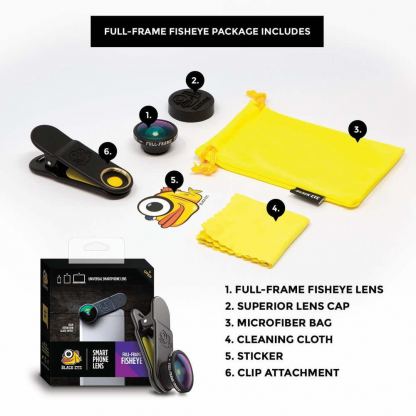 Black Eye PRO Fish Eye Lens - универсална Fish Eye леща с щипка за смартфони и таблети 6