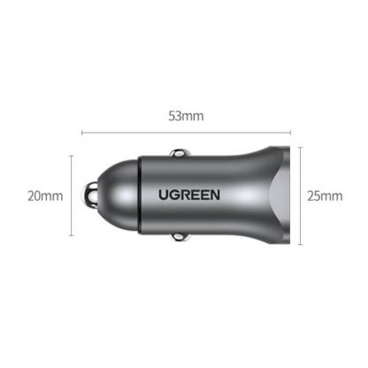Ugreen USB-C & USB-A 24W Power Delivery Car Charger - зарядно за кола с USB-A и USB-C изходи с технология за бързо зареждане (сив) 7