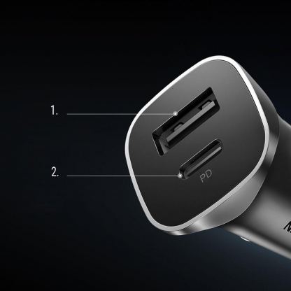 Ugreen USB-C & USB-A 24W Power Delivery Car Charger - зарядно за кола с USB-A и USB-C изходи с технология за бързо зареждане (сив) 9