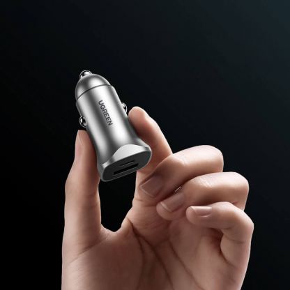 Ugreen USB-C & USB-A 24W Power Delivery Car Charger - зарядно за кола с USB-A и USB-C изходи с технология за бързо зареждане (сив) 14