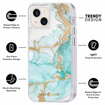 CaseMate Tough Print Case - дизайнерски кейс с висока защита за iPhone 13 mini, iPhone 12 mini (син) 3