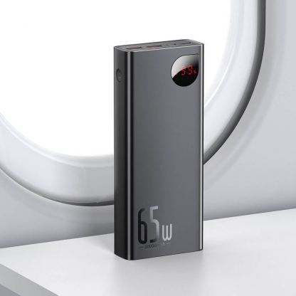 Baseus Adaman Metal Digital Display Power Bank 65W 20000 mAh (PPIMDA-D03) - външна батерия с два USB-A и един USB-C изходи и технология за бързо зареждане (син) 19