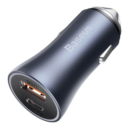 Baseus Golden Contactor Pro Quick Car Charger 40W (CCJD-0G) - зарядно за кола с USB-A и USB-C изходи с технология за бързо зареждане (тъмносив) 3