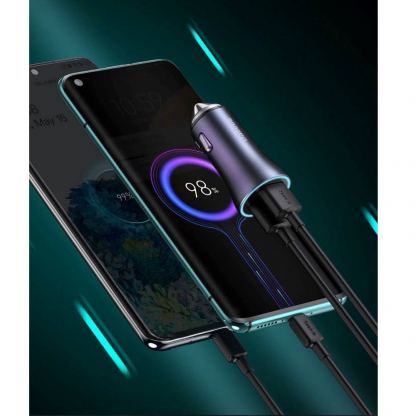 Baseus Golden Contactor Pro Quick Car Charger 40W (CCJD-0G) - зарядно за кола с USB-A и USB-C изходи с технология за бързо зареждане (тъмносив) 13