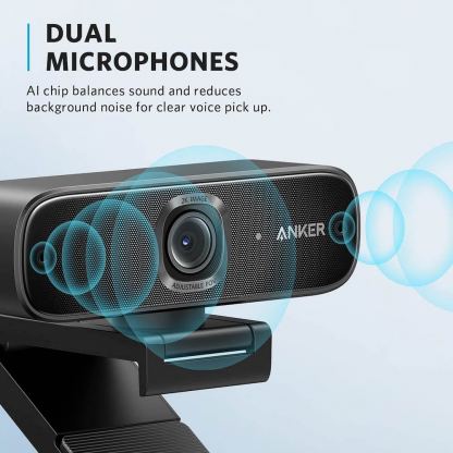 Anker PowerConf C302 Smart 2K HD WebCam - 2K HD уеб видеокамера с микрофон (черен) 3