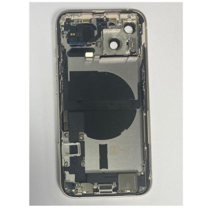 Apple iPhone 13 Backcover Full Assembly - оригинален резервен заден капак заедно с Lightning порт, безжично зареждане и бутони (бял) 2