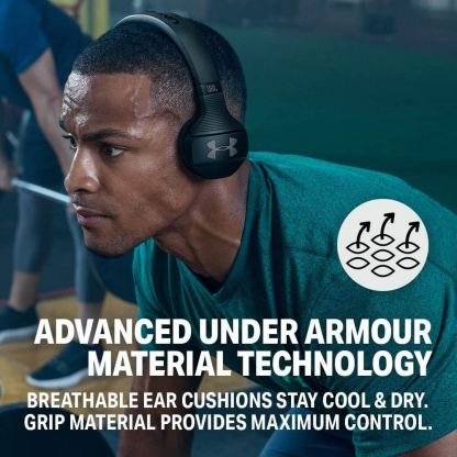 JBL Under Armour Project Rock Wireless Headphones - безжични Bluetooth слушалки с микрофон за мобилни устройства (син) (JBL FACTORY RECERTIFIED)) 2
