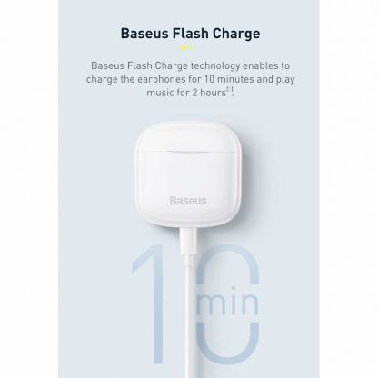 Baseus Bowie E3 TWS In-Ear Bluetooth Earphones - безжични блутут слушалки със зареждащ кейс (бял) 11