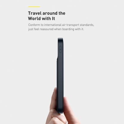 Baseus Magnetic Wireless Quick Charging Power Bank 10000 mAh - преносима външна батерия с USB-C порт, USB-A изход и безжично зареждане с MagSafe (син) 9