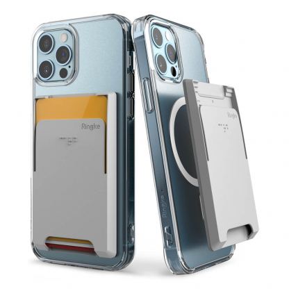 Ringke MagSafe Wallet Case - поликарбонатов портфейл (джоб) за прикрепяне към iPhone с MagSafe (сив)