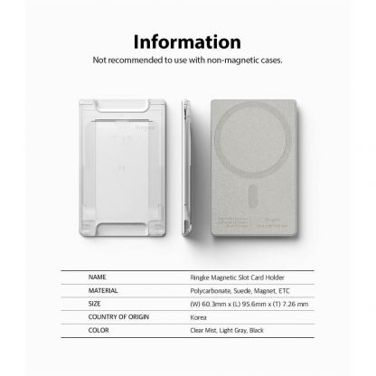 Ringke MagSafe Wallet Case - поликарбонатов портфейл (джоб) за прикрепяне към iPhone с MagSafe (прозрачен) 4