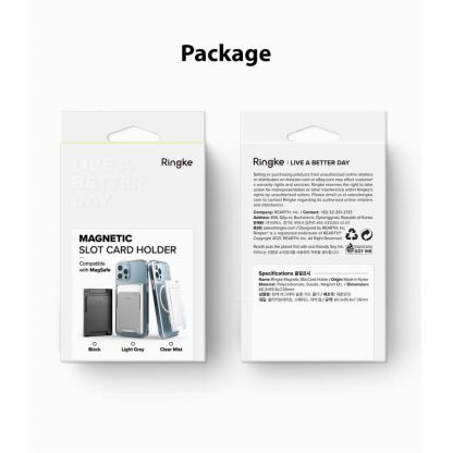 Ringke MagSafe Wallet Case - поликарбонатов портфейл (джоб) за прикрепяне към iPhone с MagSafe (прозрачен) 9
